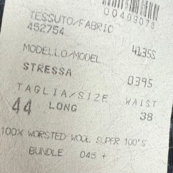 Tallia Uomo Blazer dress jacket men’s 44L 100% Worsted wool super 100’s Black - Picture 4 of 9